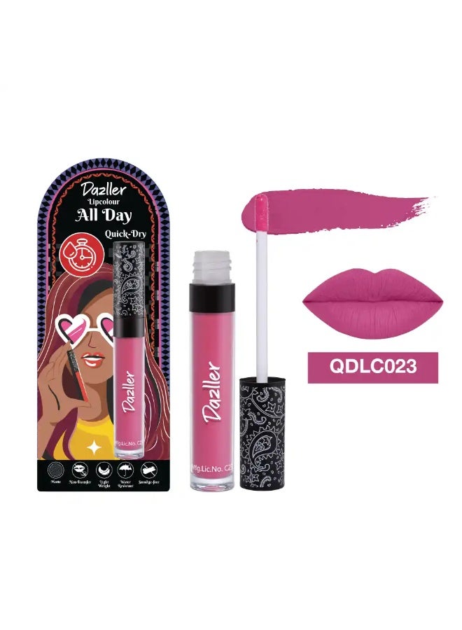 DAZLLER All Day Lipcolour|Moisturizing Kokum Butter|Non-Transfer & Smudge-Proof|8Hr Stay|Matte Liquid Lipstick for Women|QDlc023 Melon Mambo|6G - Image 2